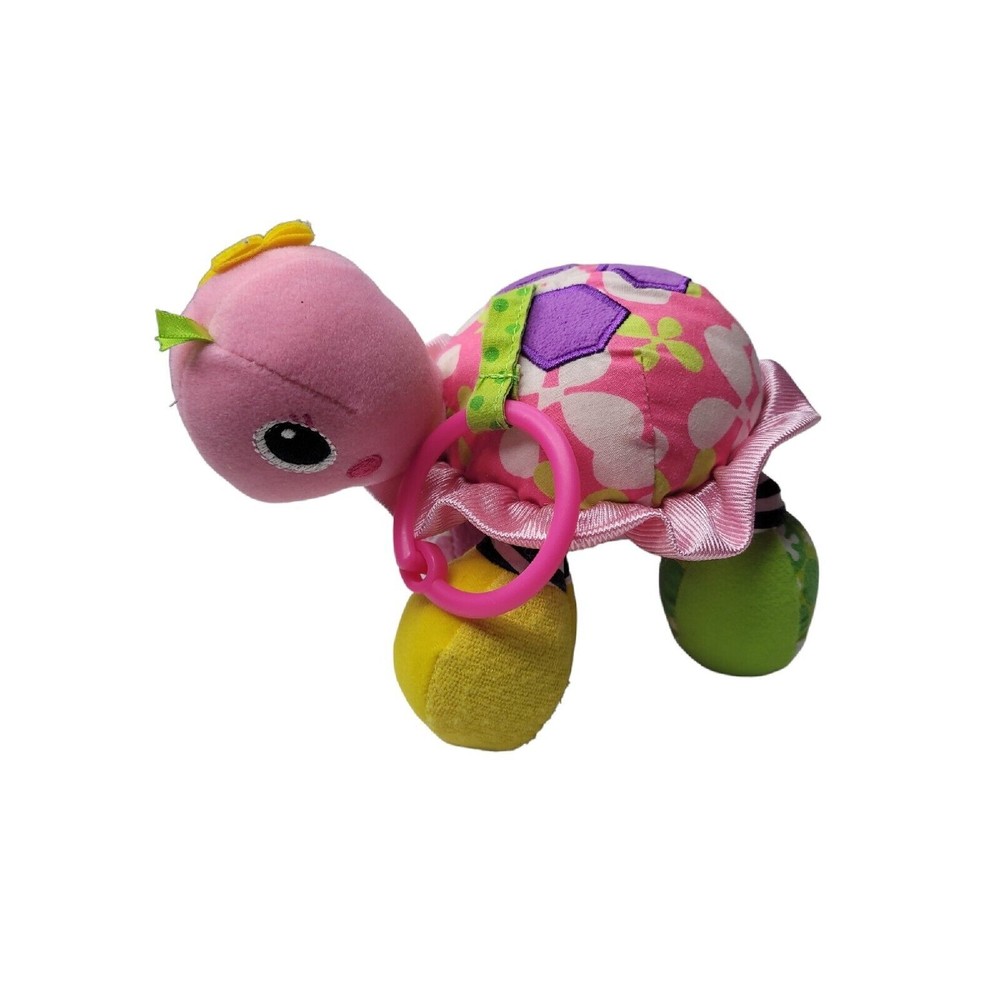 Infantino Turtle Crinkle Rattle Mirror Play Colorful Plush Baby Toy Texture